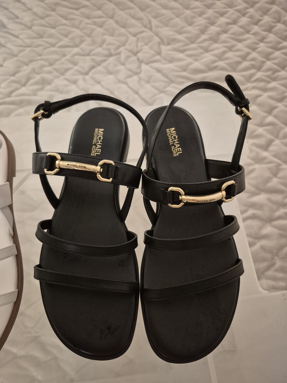 Michael Kors Women's Black Leather Strappy Sandals